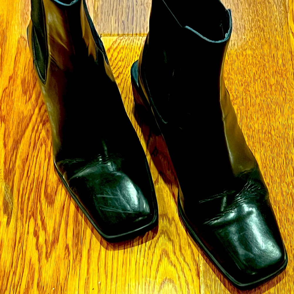 Marks & Spencer Black Leather Booties Size 9